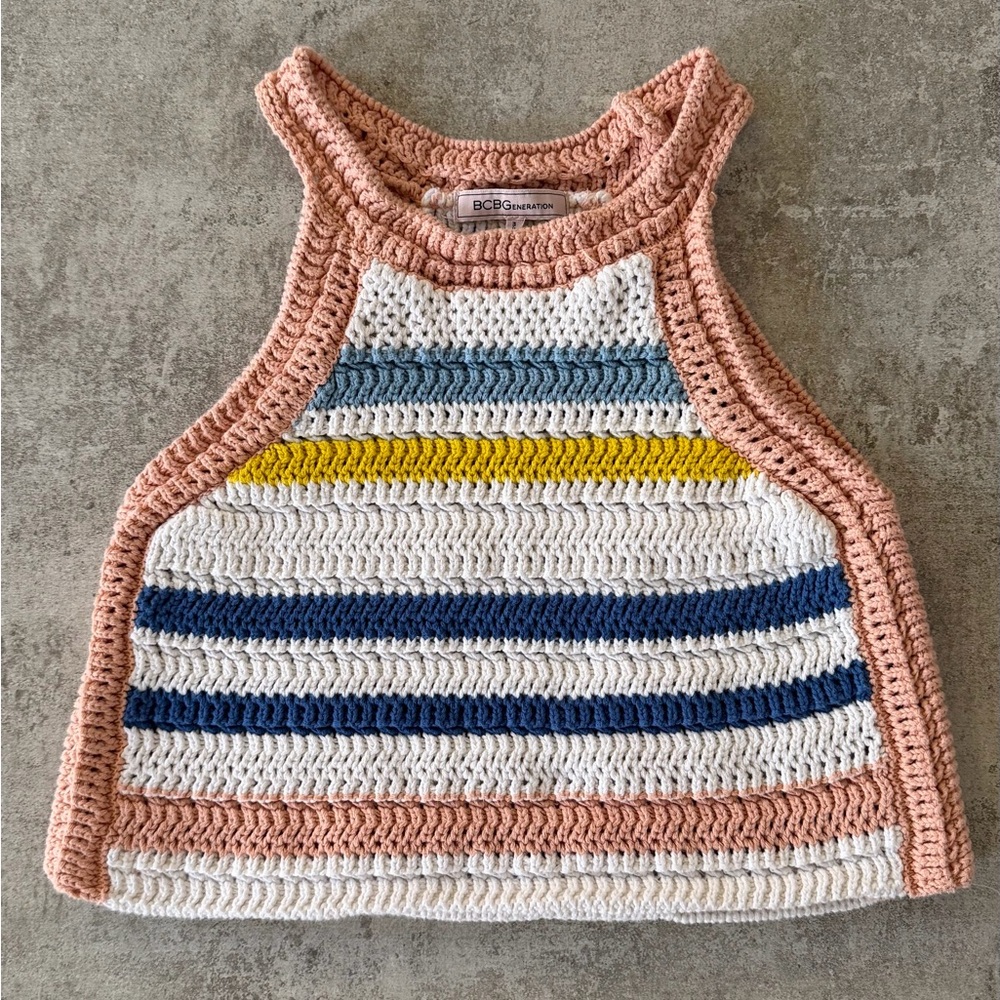 BCBGENERATION
Crochet Stripe Crop Top In Multi